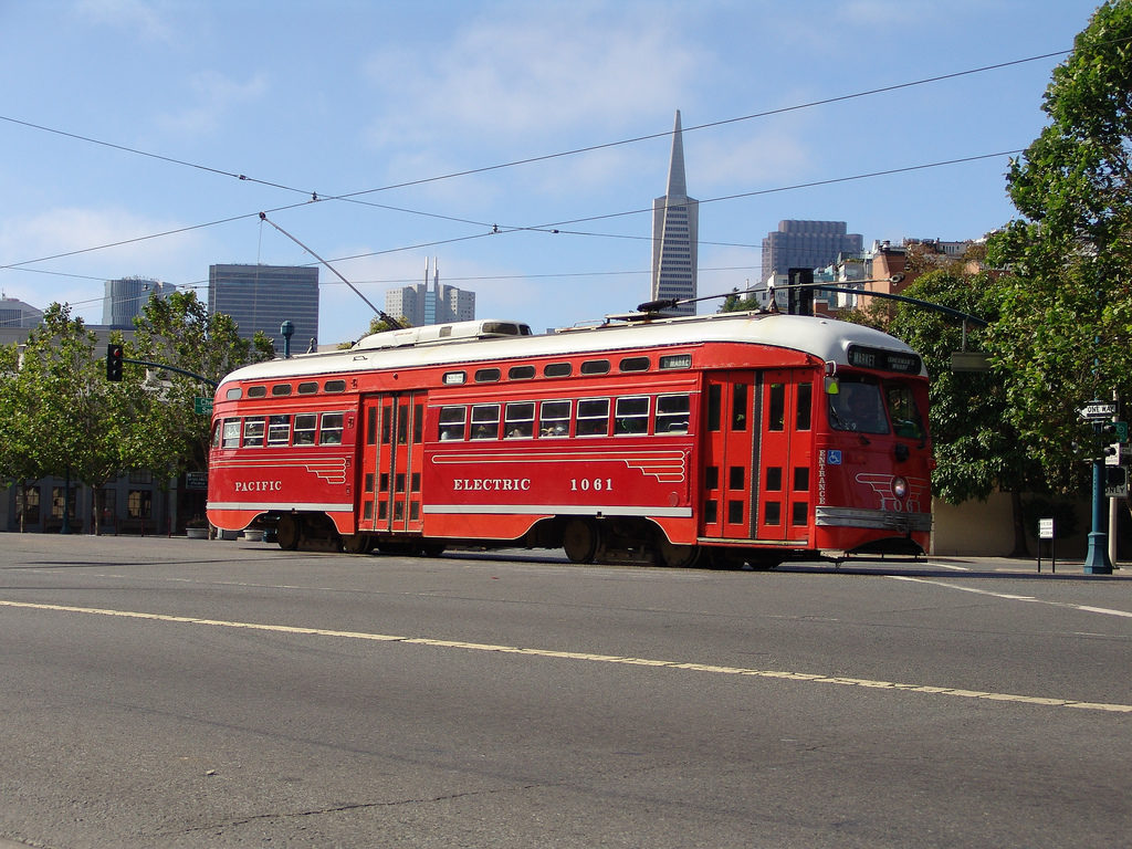 Pacific Electric PCC 1061 Headed Back to Muni