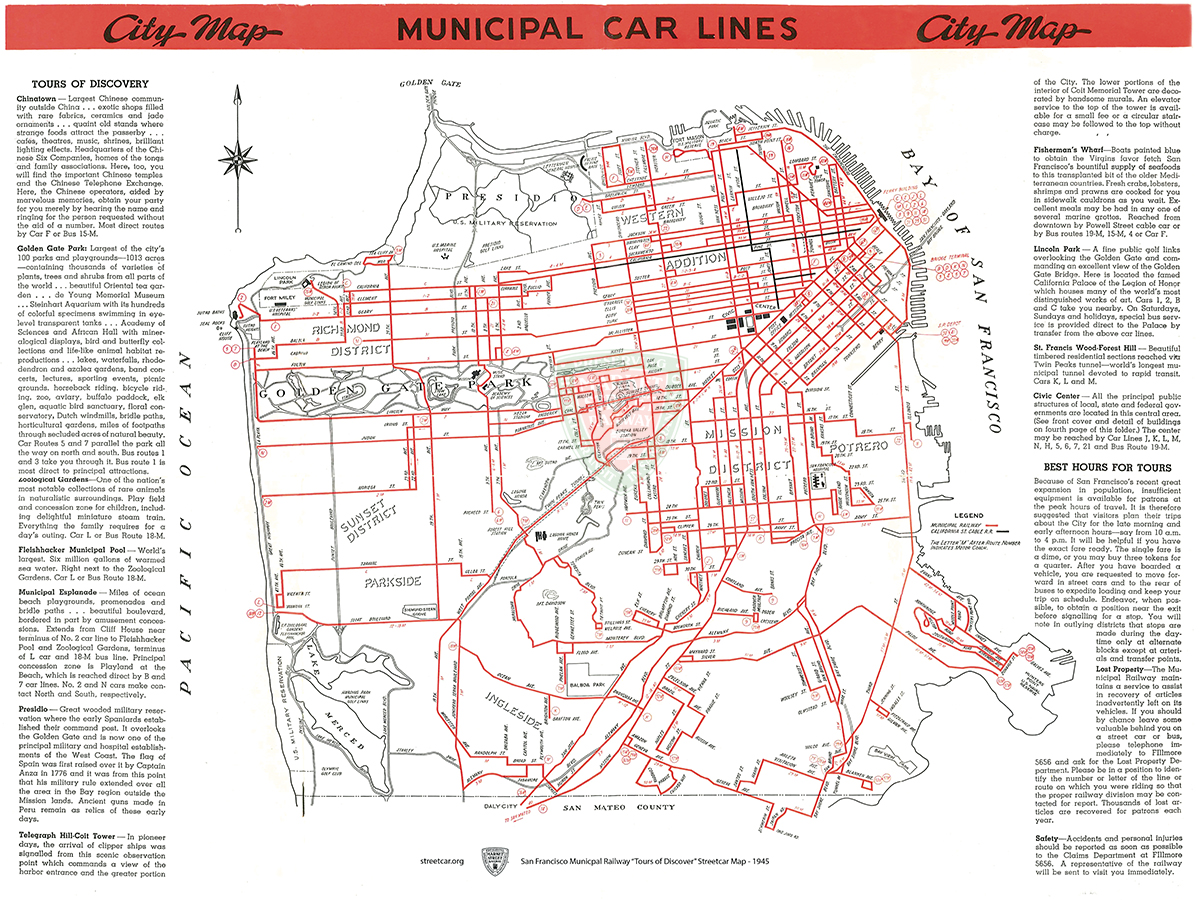 1945 sf muni railway map