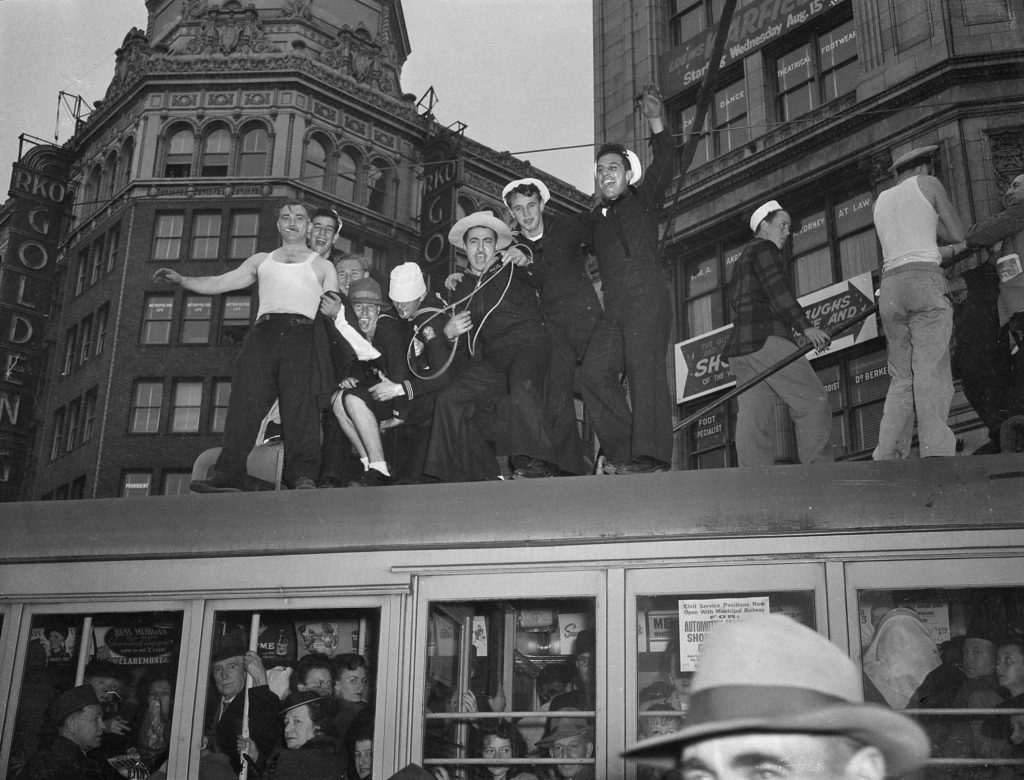 Jubilation -- and riots -- on Market Street 75 years ago
