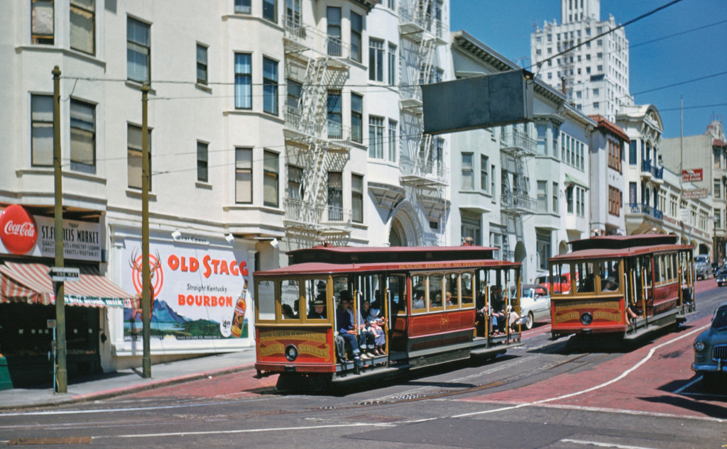 Fighting one-way traffic at Pine and Hyde Streets. Walt Vielbaum photo.