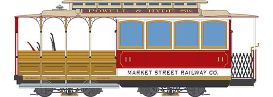 No. 11 - 1890s Sacramento-Clay Red - Market Street Railway