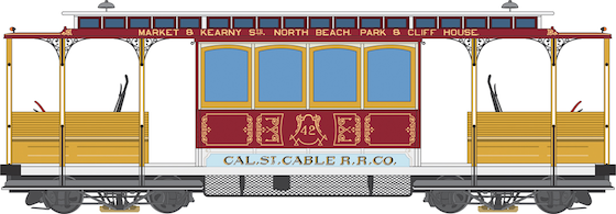 No. 42 - O'Farrell, Jones & Hyde Streets (1910s livery) - Market Street Railway