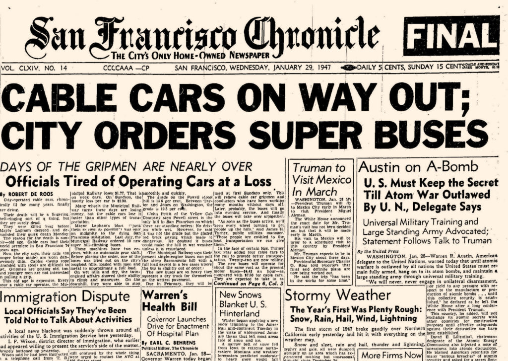 1947: Cable car war