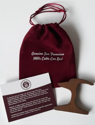 Original 1880s San Francisco Cable Car Rail in Gift Bag