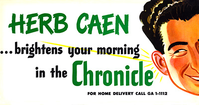 Herb Caen Car Card Ad Mug
