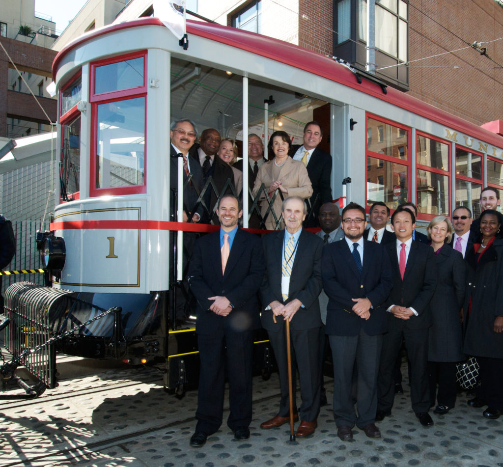 Sen Feinstein Mayor Lee Dignitaries on Car 1, April 5, 2012