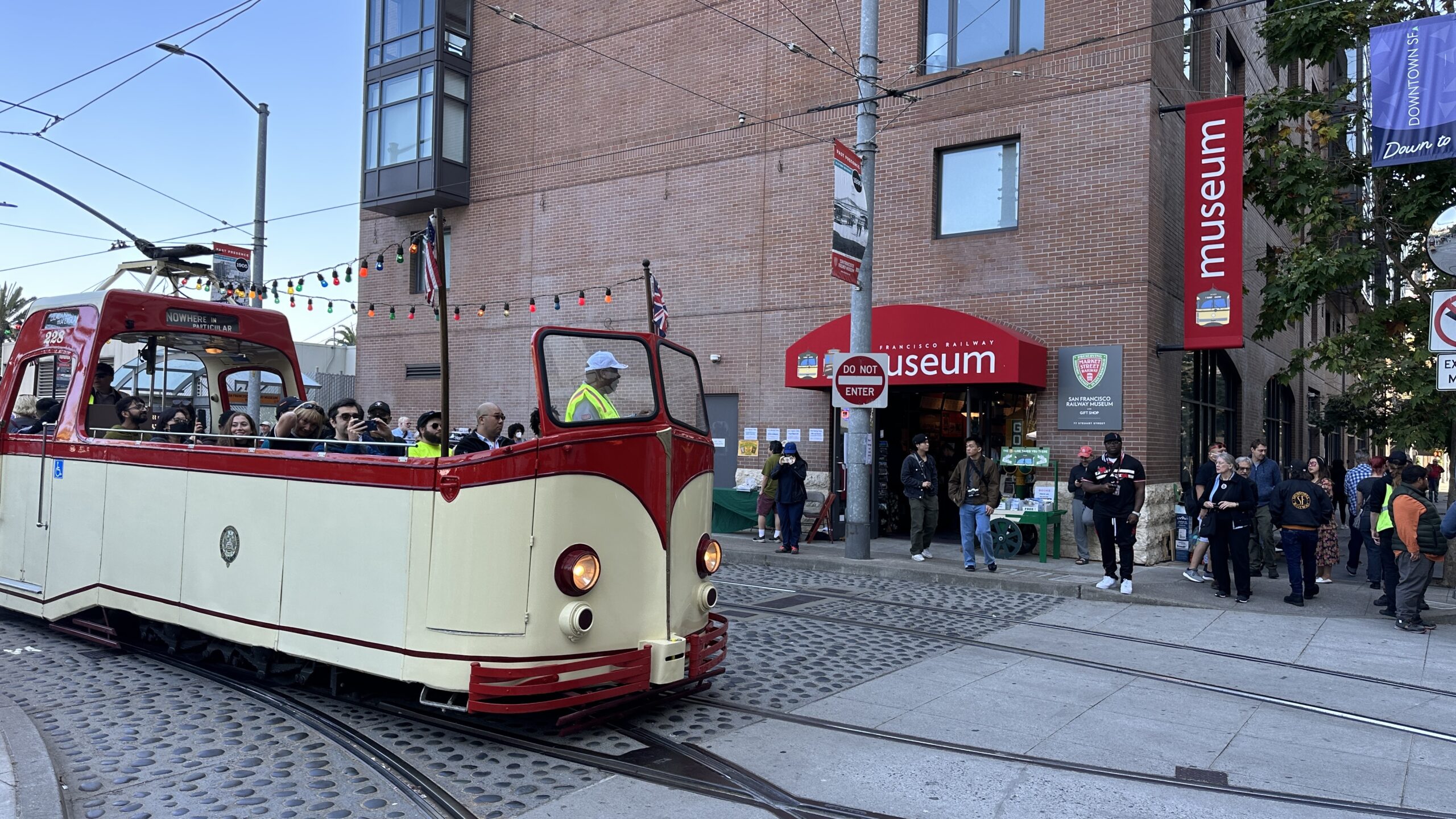 boat tram in front of museum on Muni Heritage Weekend 2023