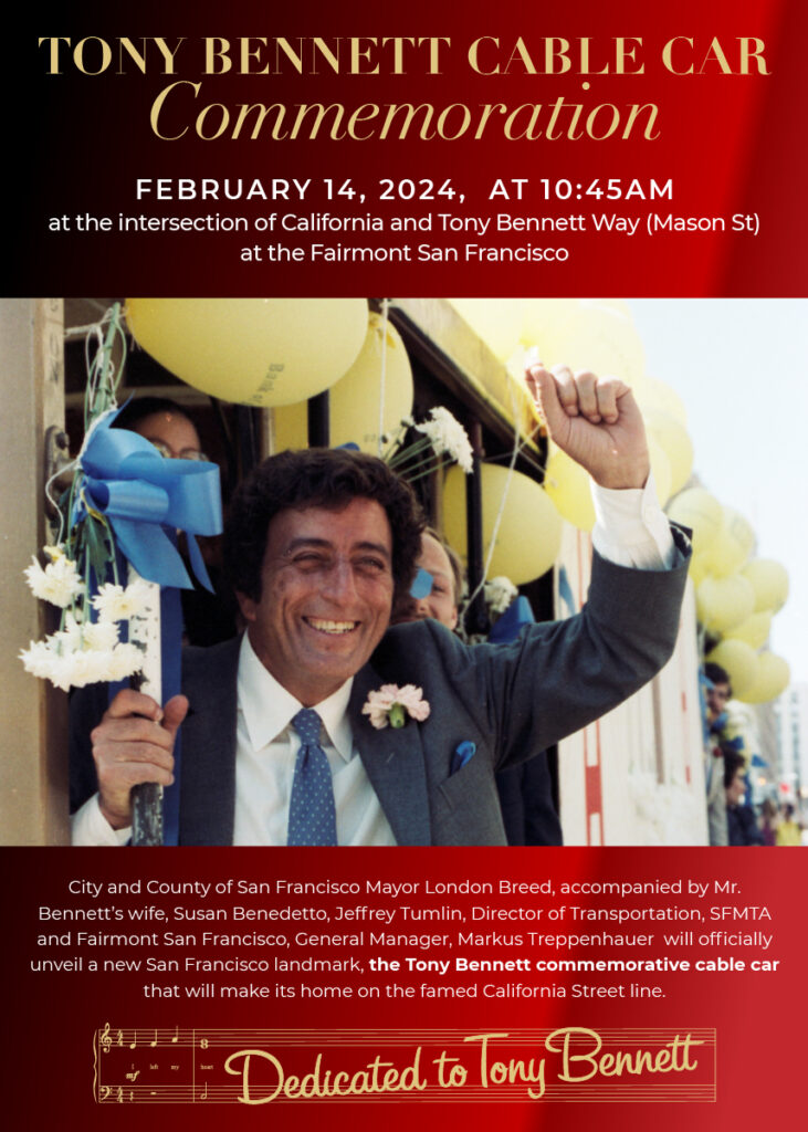 Tony Bennett cable car dedication on ❤️ Day