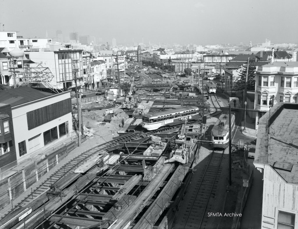 Construction of Twin Peaks Tunnel Connection with Muni Metro Market Street Subway at Market Street Near Collingwood Street | October 17, 1973