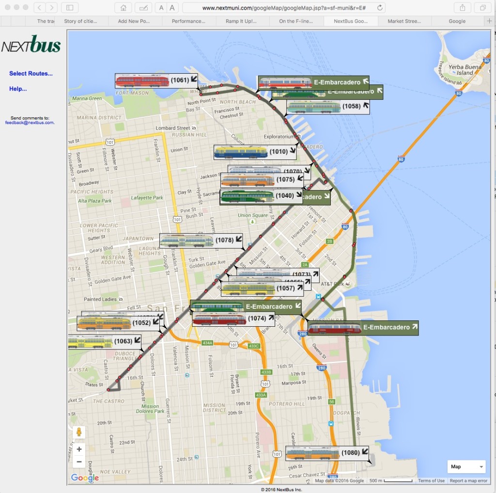 NextMuni E,F screenshot 042616