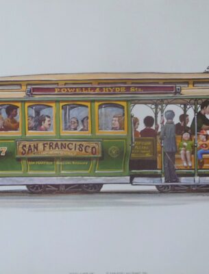 San Francisco Cable Car Poster, Artist John Wullbrandt