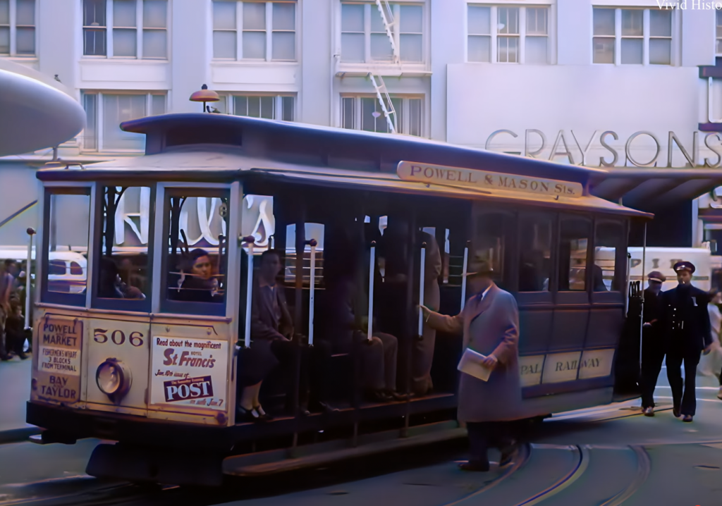 Color cable car flashback
