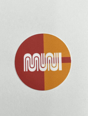 Sticker, 2.25" Retro Landor Muni Worm