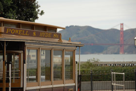Cable Car and the Golden Gate Bridge