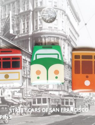 Set of 3 SF Muni Railway Vintage Tram Lapel Pins